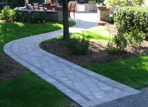 Backyard Brick Walkway Landscapers Wisconsin