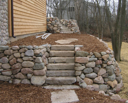 Stone Stairs Retaining Wall Mequon