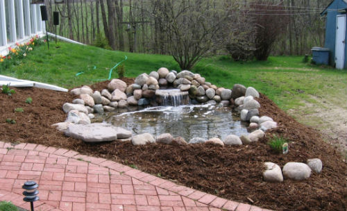 Waterfall Pond Yard Landscapers Mequon