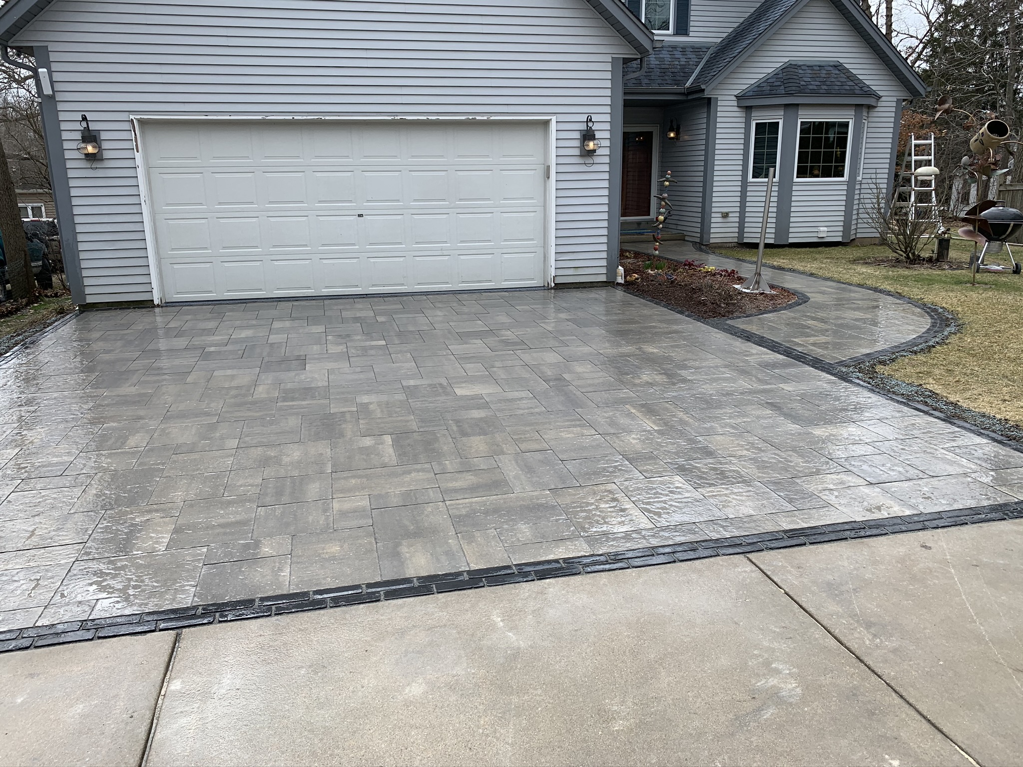 Custom stone driveway and walkway installation services for Mequon