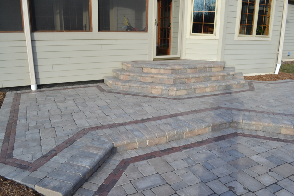 Stone Brick Patio with Inner Pattern 