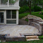 Lined Patio with Seating Wall