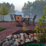 Red Brick Patio with Walkway