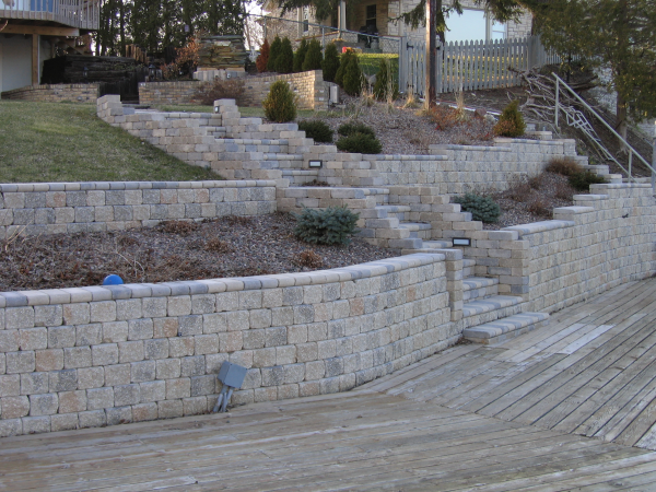 Terraced Brick Retaining Wall Builder for Ozaukee County