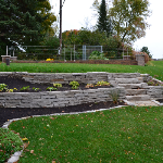 Terraced retaining wall with steps installer for Ozaukee County